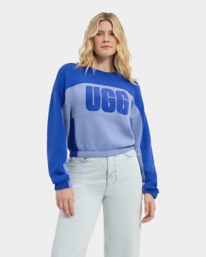 Ugg Aryia Cropped Pullover Blocked Blast Dam Blå | LM7031892