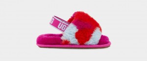 Ugg Fluff Yeah Camopop Tofflor Barn Röda | ME3860475