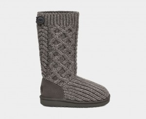 Ugg Klassiska Cardi Cabled Knit Stövlar Barn Grå | MX7462058