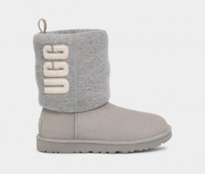 Ugg Klassiska Fur Jersey Cozy Stövlar Dam Grå | WC5782643