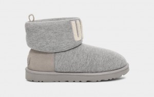 Ugg Klassiska Mini Fur Jersey Cozy Stövlar Dam Grå | FE2896540