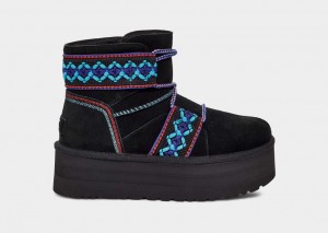 Ugg Klassiska Mini II Braid Platåstövlar Dam Svarta | TP9368725