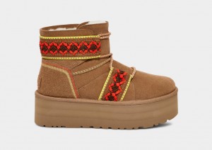 Ugg Klassiska Mini II Braid Platåstövlar Dam Bruna | XH4803619