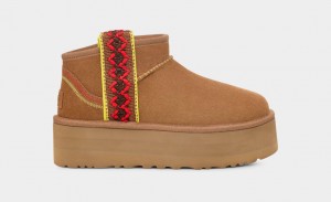 Ugg Klassiska Ultra Mini Braid Platåstövlar Dam Bruna | XI6281079