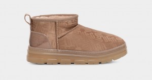 Ugg Klassiska Ultra Mini Monogram Stövlar Dam Bruna Grå | JB3924816