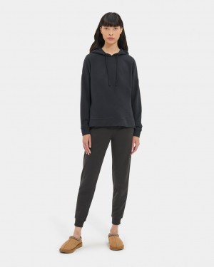 Ugg Kyree Micro Terry Hoodie Dam Svarta | OP0496375