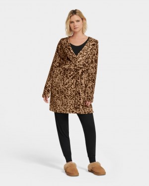 Ugg Miranda Fleece Robe Sovkläder Dam Leopard | QA0859217