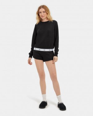 Ugg Nena Crewneck Sweatshirt Dam Svarta | EO9514362