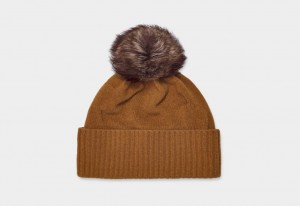 Ugg Pryce Rib Knit Pom Hatt Dam Bruna | MC0387512