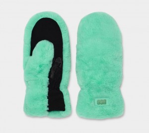 Ugg Quiltad Faux Fur Mitten Handskar Dam Turkos | RZ0281796