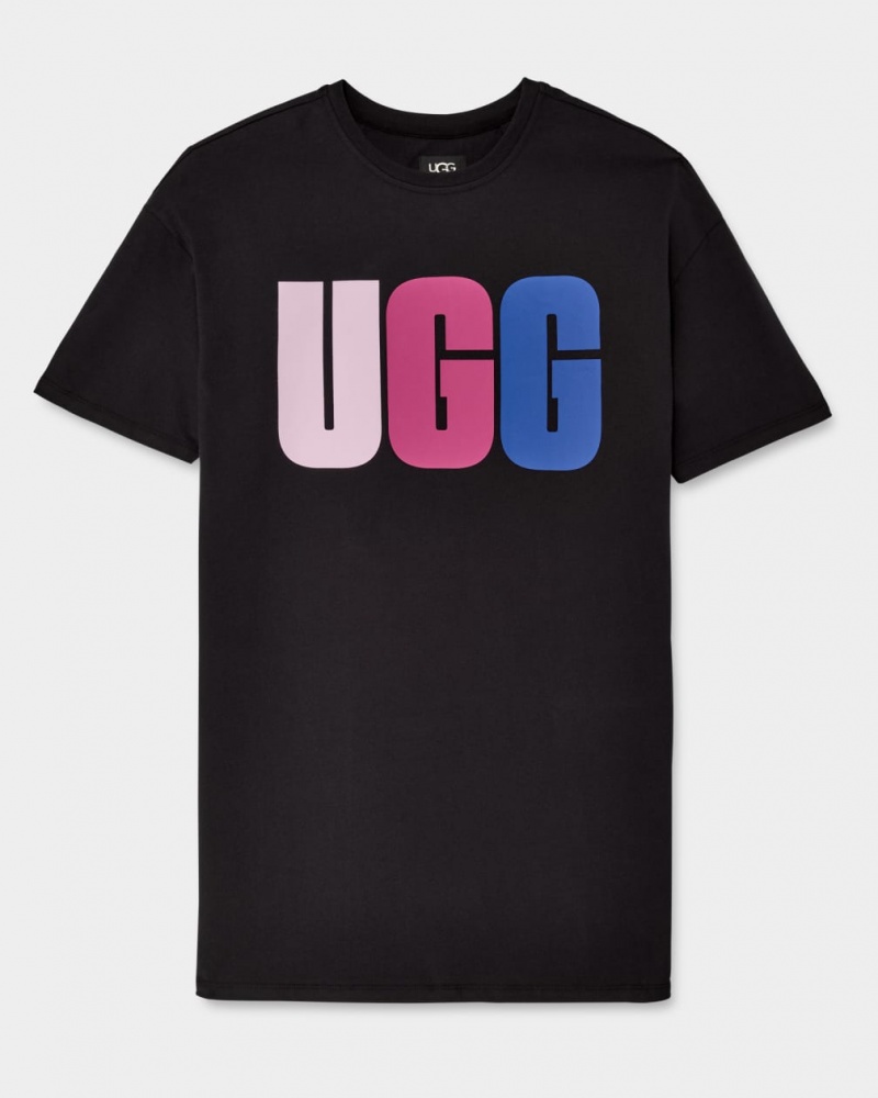 Ugg Alayah Logo T-Shirt Klänning Dam Svarta | HX2478935