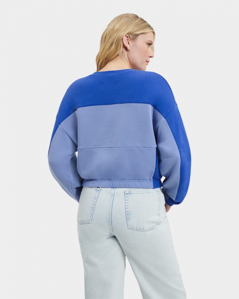 Ugg Aryia Cropped Pullover Blocked Blast Dam Blå | LM7031892