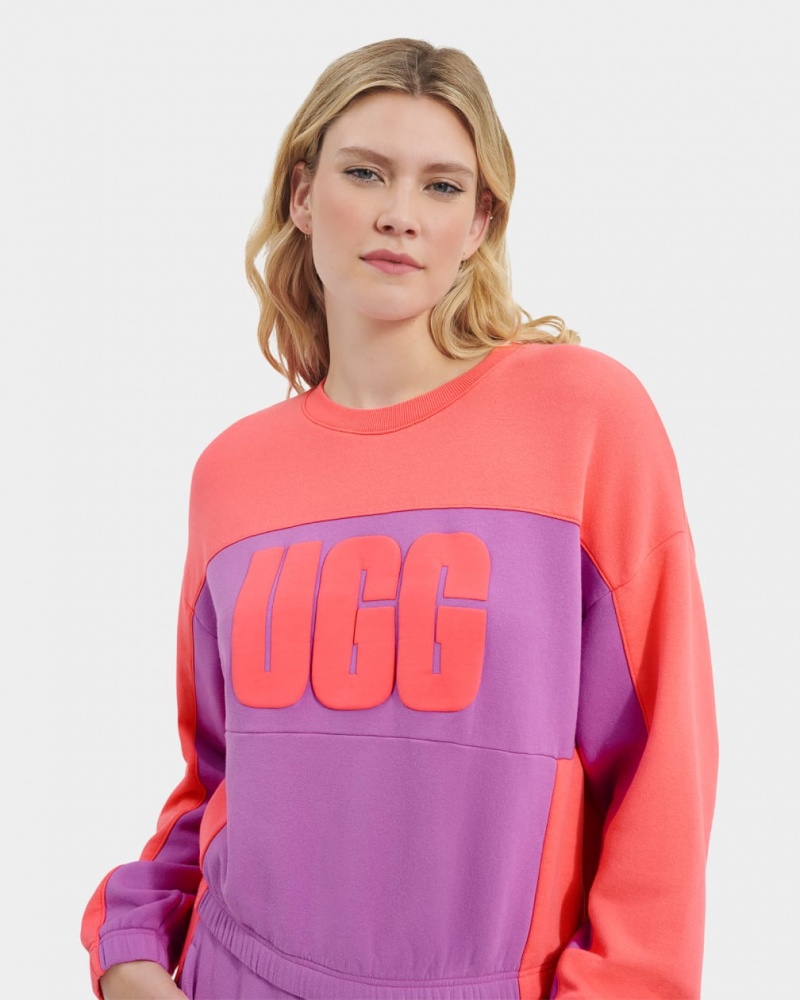 Ugg Aryia Cropped Pullover Blocked Sweatshirt Dam Korall | BN8049651