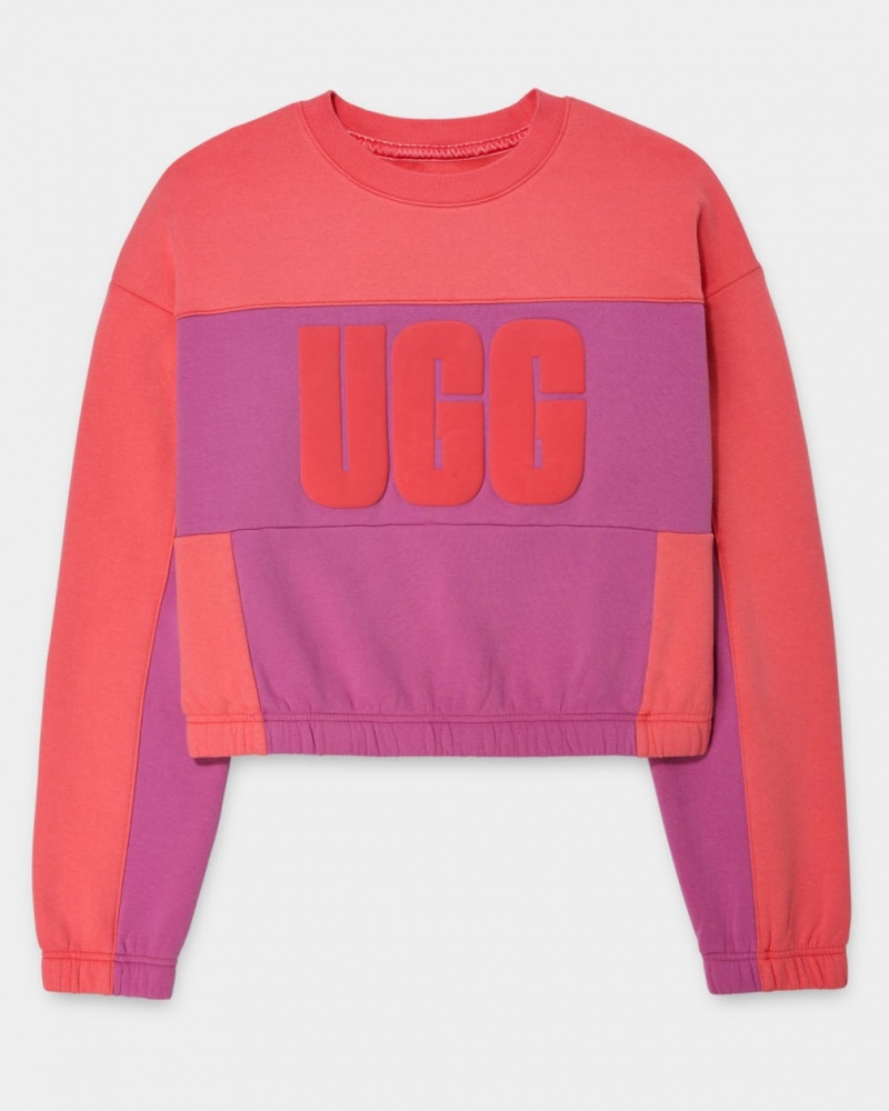 Ugg Aryia Cropped Pullover Blocked Sweatshirt Dam Korall | BN8049651