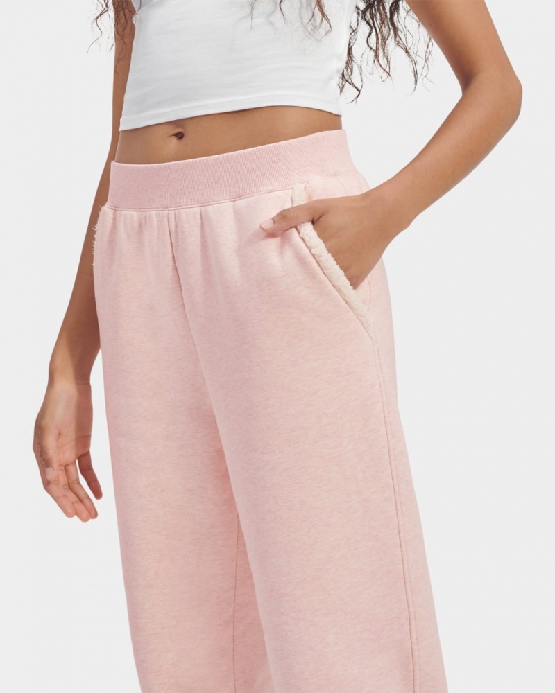 Ugg Daylin Bonded Fleece Logo Sweatpants Dam Rosa Vita | UV7021489