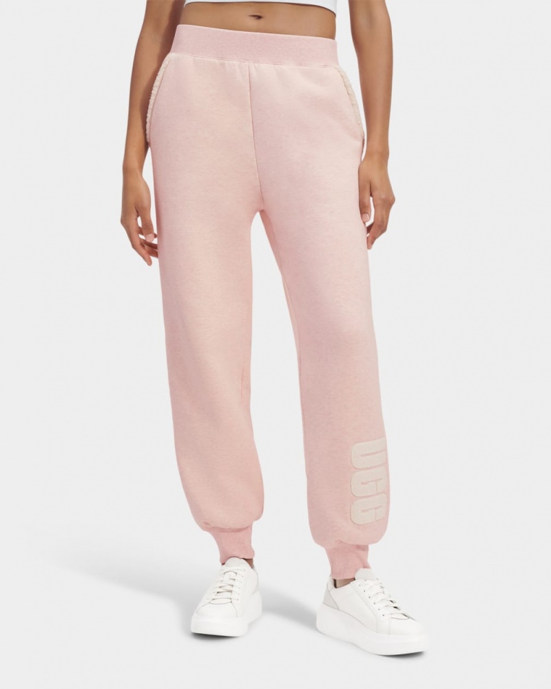 Ugg Daylin Bonded Fleece Logo Sweatpants Dam Rosa Vita | UV7021489