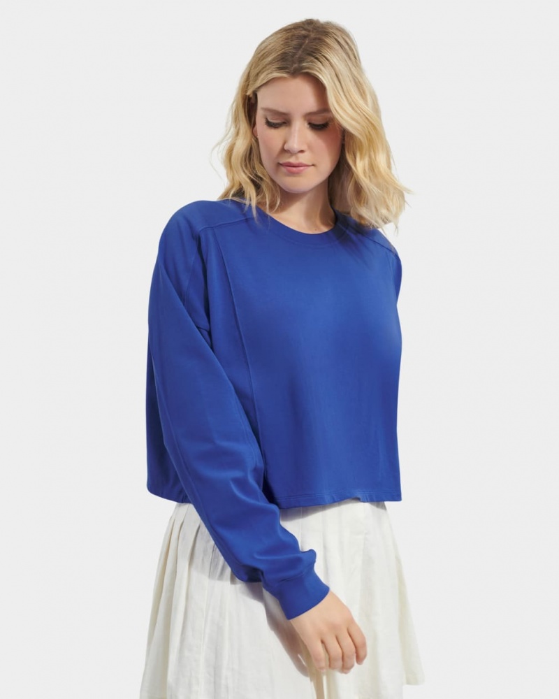 Ugg Delylah Long Sleeve Crop Blast Dam Blå | XI3640829