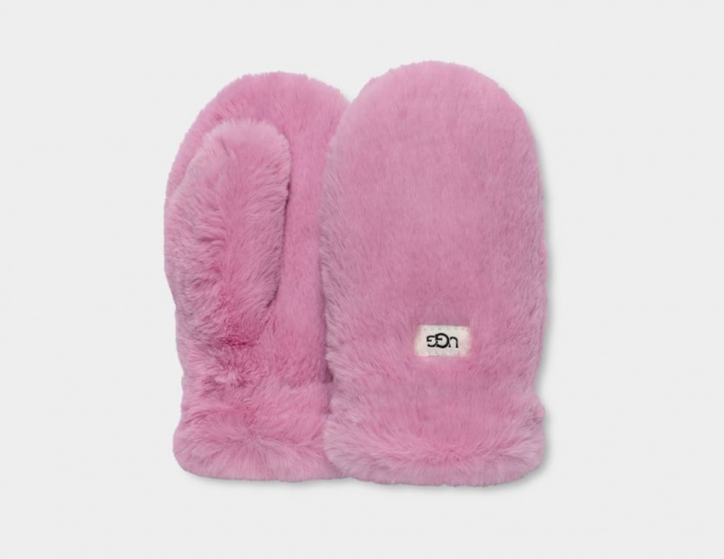 Ugg Faux Fur Mitten Handskar Barn Rosa | XU5196784