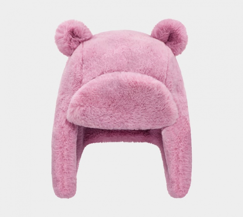 Ugg Faux Fur Trapper With Ears Hatt Barn Rosa | XB3871049