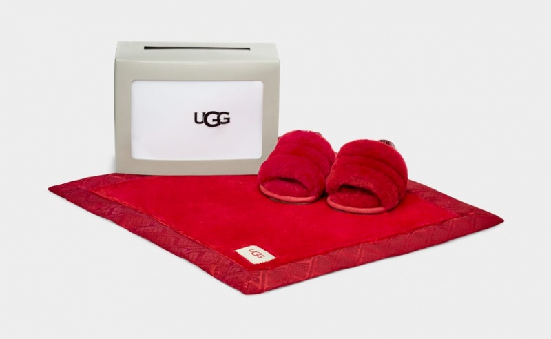 Ugg Fluff Yeah And Lovey Tofflor Barn Röda | BN1835796