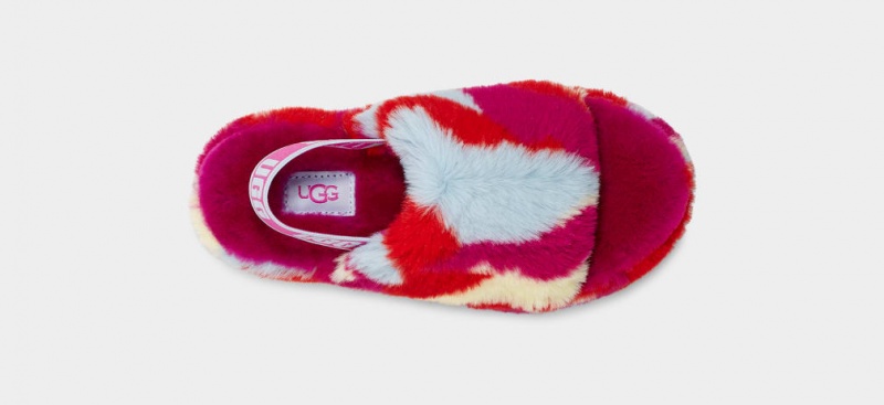 Ugg Fluff Yeah Camopop Tofflor Barn Röda | JG7468915