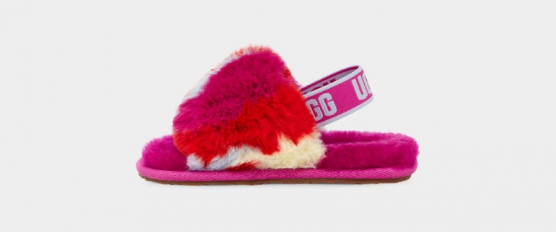 Ugg Fluff Yeah Camopop Tofflor Barn Röda | ME3860475