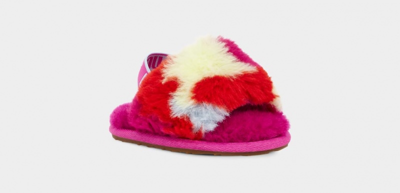 Ugg Fluff Yeah Camopop Tofflor Barn Röda | XT4516308