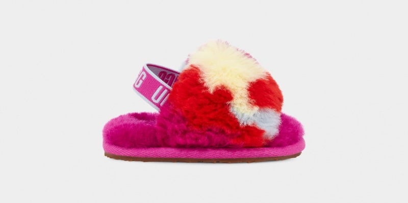 Ugg Fluff Yeah Camopop Tofflor Barn Röda | XT4516308