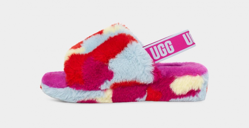 Ugg Fluff Yeah Camopop Tofflor Dam Röda | ZP1352647