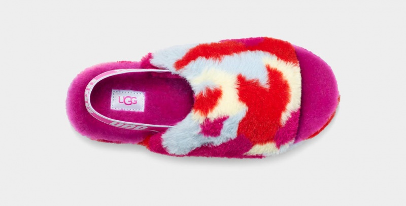 Ugg Fluff Yeah Camopop Tofflor Dam Röda | ZP1352647