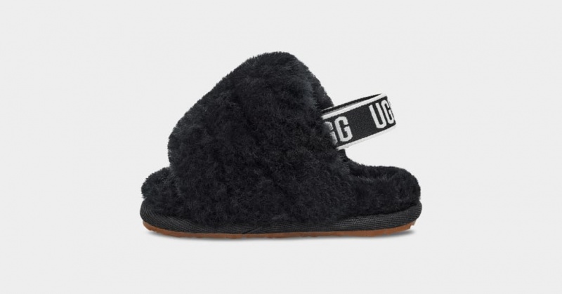 Ugg Fluff Yeah Tofflor Barn Svarta | LS0574698