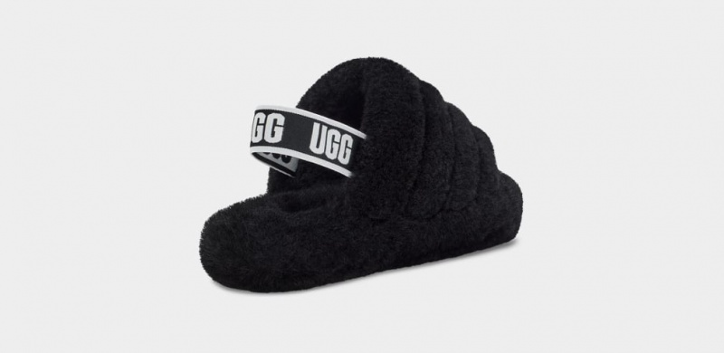 Ugg Fluff Yeah Tofflor Barn Svarta | ND0892357