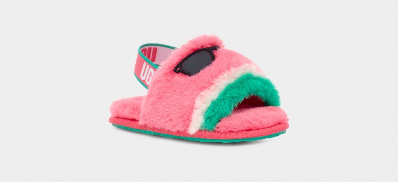 Ugg Fluff Yeah Watermelon Stuffie Tofflor Barn Rosa | HU5860193