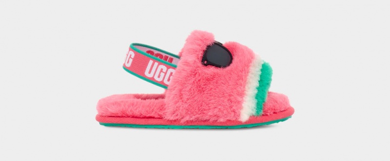 Ugg Fluff Yeah Watermelon Stuffie Tofflor Barn Rosa | HU5860193