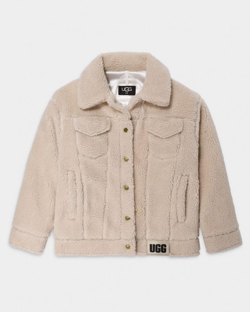 Ugg Frankie Sherpa Trucker Jacka Dam Beige | YB2509764