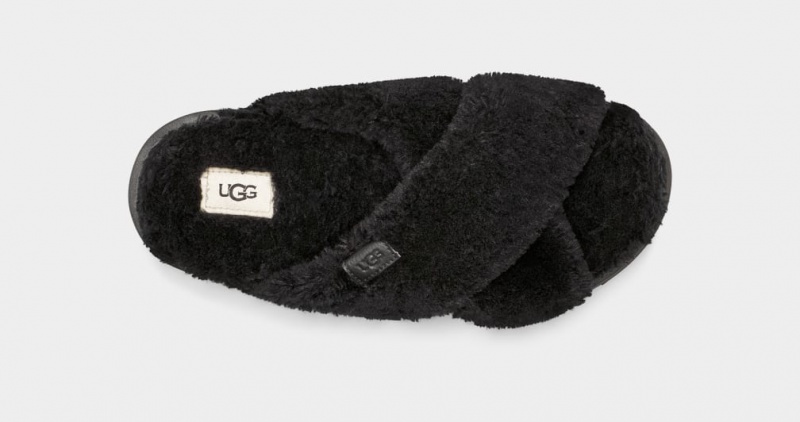 Ugg Fuzz Sugar Cross Tofflor Dam Svarta | WM8653407