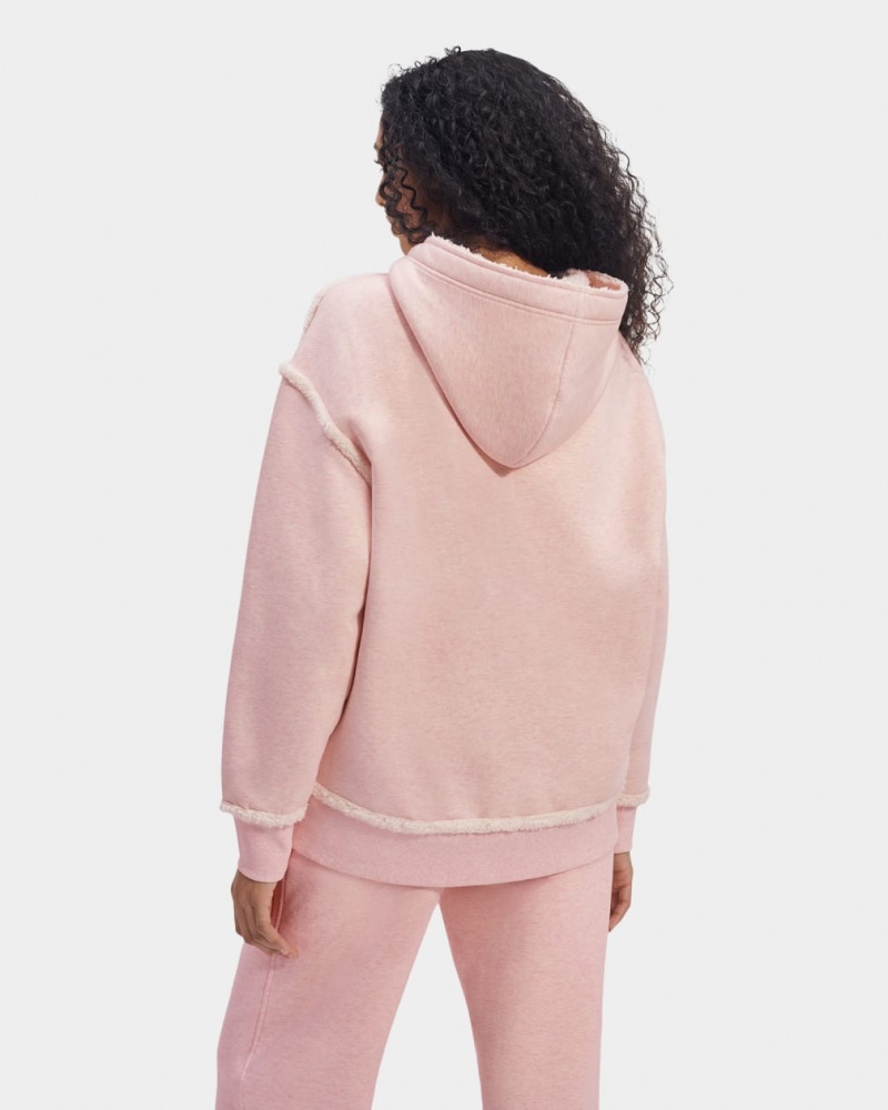 Ugg Joanne B Fleece Logo Hoodie Dam Rosa Vita | DO2590163