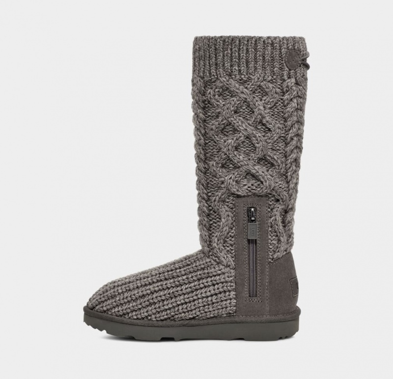 Ugg Klassiska Cardi Cabled Knit Stövlar Barn Grå | HD6529401