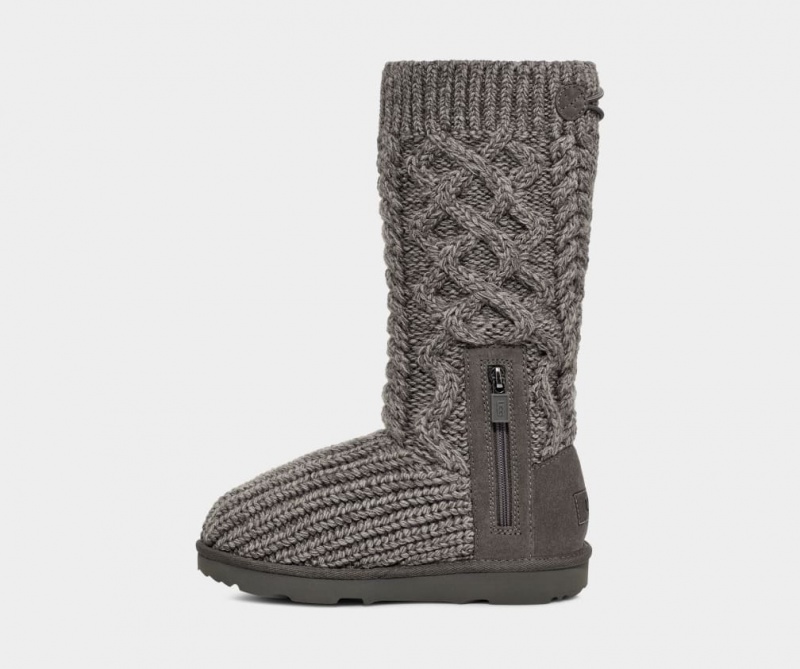 Ugg Klassiska Cardi Cabled Knit Stövlar Barn Grå | MX7462058