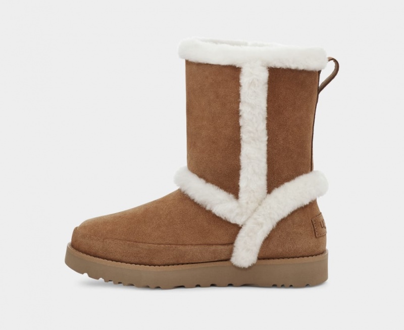 Ugg Klassiska Fluff Spill Seam Stövlar Dam Bruna | PO9457613