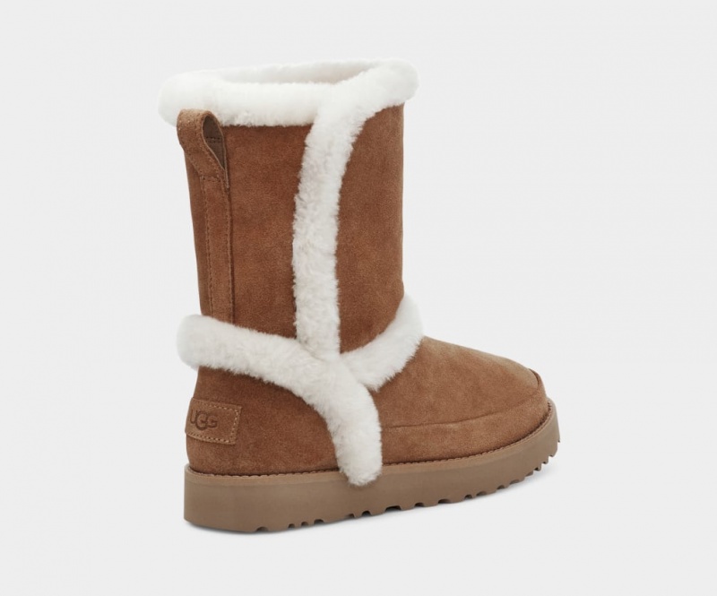 Ugg Klassiska Fluff Spill Seam Stövlar Dam Bruna | PO9457613