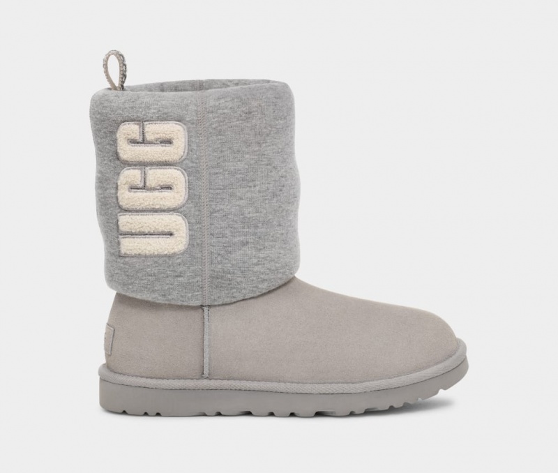 Ugg Klassiska Fur Jersey Cozy Stövlar Dam Grå | WC5782643