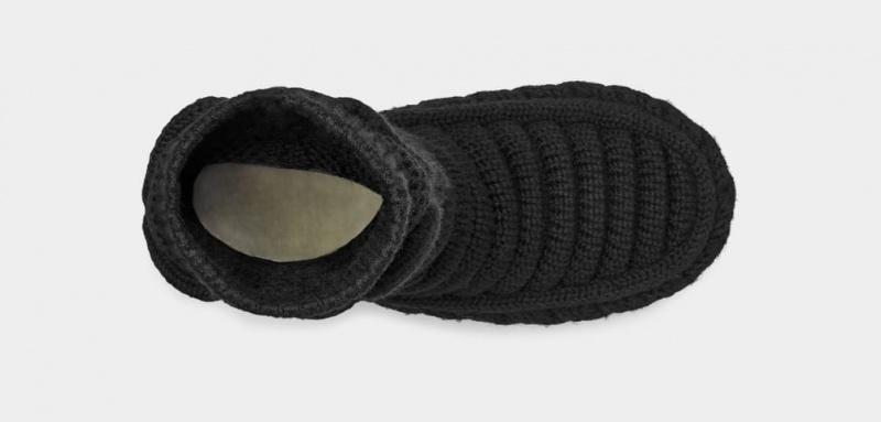 Ugg Klassiska Höga Tjock Knit Stövlar Dam Svarta | IQ7058631