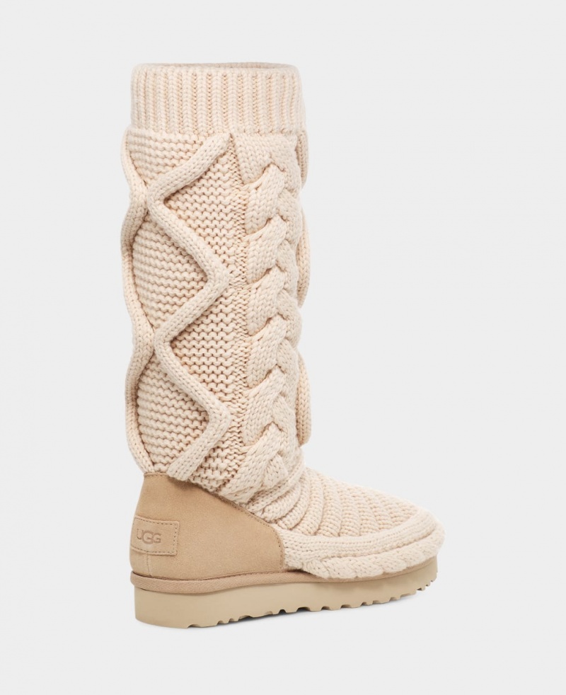 Ugg Klassiska Höga Tjock Knit Stövlar Dam Beige | VB1526930