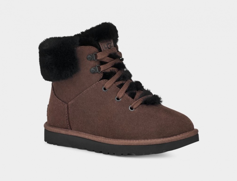 Ugg Klassiska Mini Alpine Spets Stövlar Dam Bruna | HQ9863457