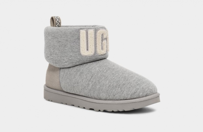 Ugg Klassiska Mini Fur Jersey Cozy Stövlar Dam Grå | FE2896540