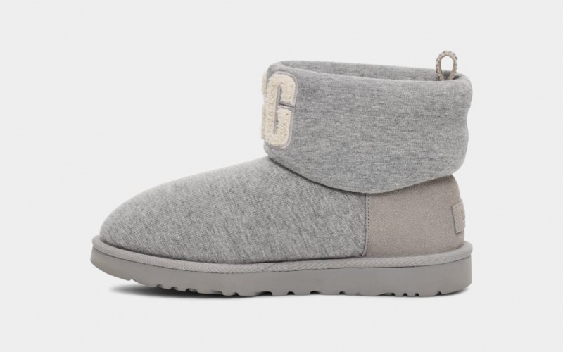 Ugg Klassiska Mini Fur Jersey Cozy Stövlar Dam Grå | FE2896540