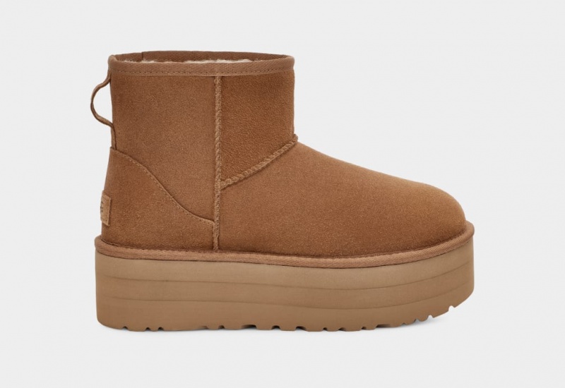 Ugg Klassiska Mini Platåstövlar Dam Bruna | ZS3619542