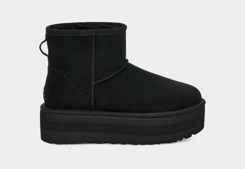 Ugg Klassiska Mini Platåstövlar Dam Svarta | CU0489563