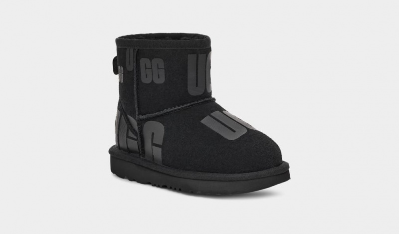 Ugg Klassiska Mini Scatter Tryck Stövlar Barn Svarta | GV9453280